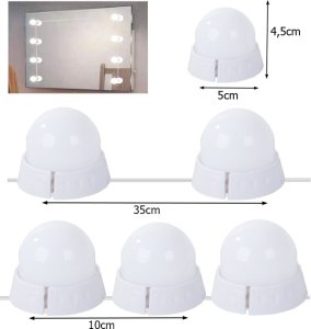 Verk Lampki do lustra toaletki led zestaw makijaż 10szt Lampki do lustra toaletki led zestaw makijaż 10szt 7
