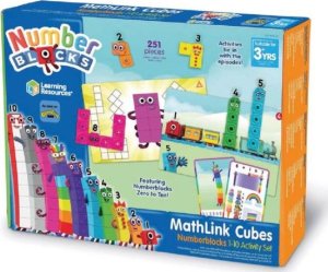 Learning Resources Klocki, Kostki Matematyczne, Zestaw Edukacyjny 1-10, MathLink Cubes, Numberblocks 1