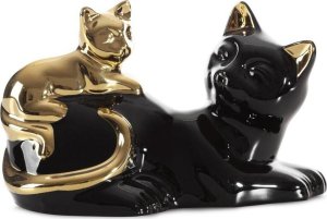 Eurofirany Figurka ceramiczna koty CAT 20X11X12 czrna+złota 1