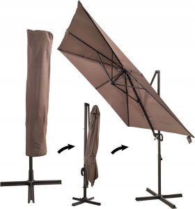 kontrast Parasol ogrodowy duży składany regulowany AUSTIN  300 cm + pokrowiec beżowy 8