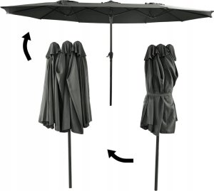kontrast Parasol ogrodowy duży składany regulowany PHOENIX 2,7x4,6m + pokrowiec c. szary 6