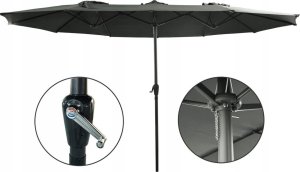 kontrast Parasol ogrodowy duży składany regulowany PHOENIX 2,7x4,6m + pokrowiec c. szary 7