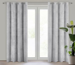 Eurofirany Elegancka zasłona na przelotkach AGIS z tkaniny moherowej 140X250 szara 2