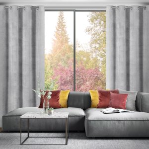 Eurofirany Elegancka zasłona na przelotkach AGIS z tkaniny moherowej 140X250 szara 8