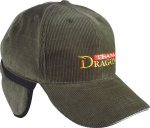 Dragon Czapka Zimowa Dragon baseball z nausznika sztruks zielona 1