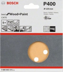 Bosch KRĄŻEK ŚCIERNY RW D125 G400 5PC. 8OTW 2