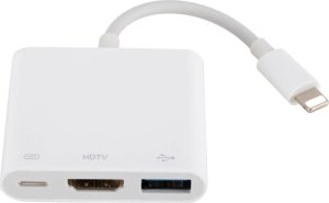 Adapter USB SwiatKabli Adapter Konwerter OTG ze załącza LIGHTNING na HDMI/USB/LIGHTNING Przejściówka 3