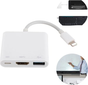 Adapter USB SwiatKabli Adapter Konwerter OTG ze załącza LIGHTNING na HDMI/USB/LIGHTNING Przejściówka 4