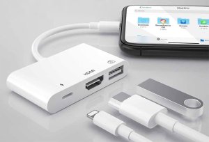 Adapter USB SwiatKabli Adapter Konwerter OTG ze załącza LIGHTNING na HDMI/USB/LIGHTNING Przejściówka 7