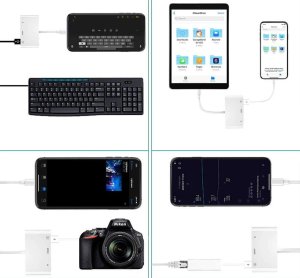 Adapter USB SwiatKabli Adapter Konwerter OTG ze załącza LIGHTNING na HDMI/USB/LIGHTNING Przejściówka 8