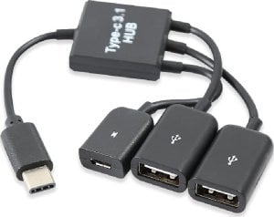 HUB USB SwiatKabli HUB USB typ C 3.1 2x USB + micro tablet ANDROID OTG myszka 2