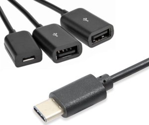 HUB USB SwiatKabli HUB USB typ C 3.1 2x USB + micro tablet ANDROID OTG myszka 3