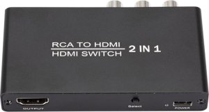 SwiatKabli Switch RCA AV Cinch 2x HDMI do HDMI Rozgałęźnik Przejściówka 4