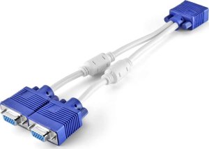 SwiatKabli SPLITTER VGA klonowanie obrazu 1x2 z 1 wyjścia na 2 ROZDZIELACZ D-SUB 3