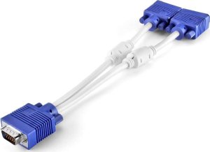 SwiatKabli SPLITTER VGA klonowanie obrazu 1x2 z 1 wyjścia na 2 ROZDZIELACZ D-SUB 4