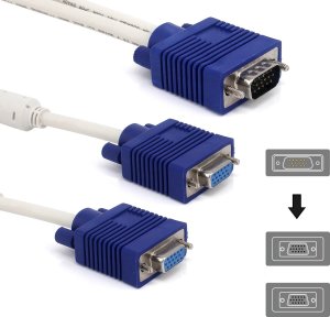 SwiatKabli SPLITTER VGA klonowanie obrazu 1x2 z 1 wyjścia na 2 ROZDZIELACZ D-SUB 8
