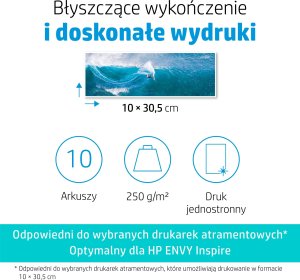 HP Advanced - Błyszczący - 10,5 mil - 102 x 305 mm - 250 g/m2 - 65 funt - 10 Blatt Fotopapier - do ENVY Inspire 7920e 3