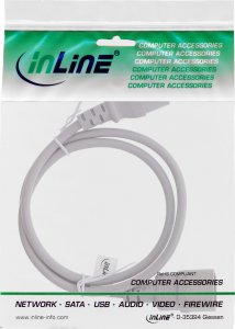 Kabel zasilający InLine INLINE Netzkabel Kaltgeraeteverlaengerung C13 zu C14 0,3m grau 2