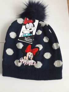 Disney Czapka Zimowa Myszka MINNIE dzianina 54 granatowa 1