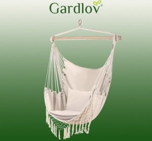 Iso Trade Hamak - krzesło brazylijskie beżowe Gardlov Huśtawka ogrodowa 7
