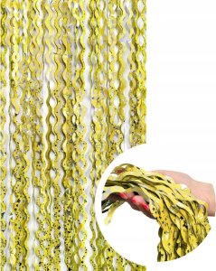 GoDan Kurtyna B&C złota spirale srebrne gwiazdki 100x200 3