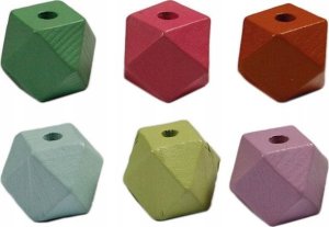 Titanum Koraliki drewniane kostki ścięte 10szt 2