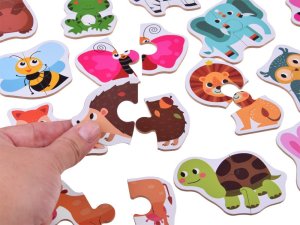 Jokomisiada Kolorowe Puzzle układanka 24 Zwierzątka lew krowa motyl lis ZA4749 3