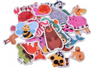 Jokomisiada Kolorowe Puzzle układanka 24 Zwierzątka lew krowa motyl lis ZA4749 4