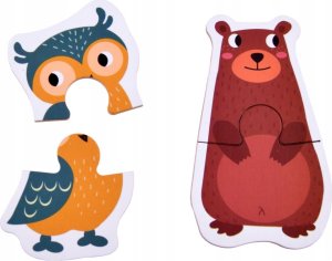 Jokomisiada Kolorowe Puzzle układanka 24 Zwierzątka lew krowa motyl lis ZA4749 5