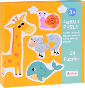 Jokomisiada Kolorowe Puzzle układanka 24 Zwierzątka lew krowa motyl lis ZA4749 9