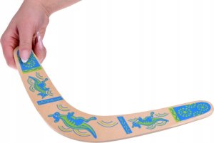 Jokomisiada Zabawka Drewniany Bumerang Wesoła zabawa rzut w dal rzucaj i łap SP0746 3