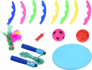 Jokomisiada Zestaw sportowy 5w1 Hula hop Dysk Skakanka Piłki Lotka SP0769 2