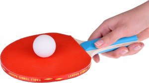 Jokomisiada Drewniane PALETKI do gry w ping-pong + 3 piłeczki Tenis stołowy SP0768 4