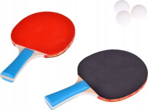Jokomisiada Drewniane PALETKI do gry w ping-pong + 3 piłeczki Tenis stołowy SP0768 7