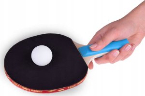Jokomisiada Drewniane PALETKI do gry w ping-pong + 3 piłeczki Tenis stołowy SP0768 8