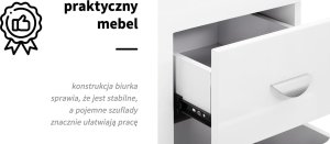 Activeshop Biurko kosmetyczne 312 z pochłaniaczem kasetowym białe lewe 13
