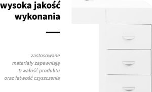 Activeshop Biurko kosmetyczne 312 z pochłaniaczem kasetowym białe lewe 15