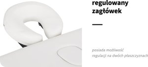 Activeshop Stół składany do masażu drewniany Komfort Activ Fizjo Lux 2 segmentowy 190x70 BIAŁY 20