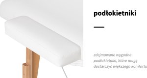 Activeshop Stół składany do masażu drewniany Komfort Activ Fizjo Lux 2 segmentowy 190x70 BIAŁY 22