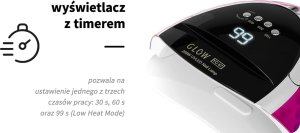 Lampa do paznokci Activeshop Lampa UV LED Glow YC57 RN niebiesko różowa 268W 13