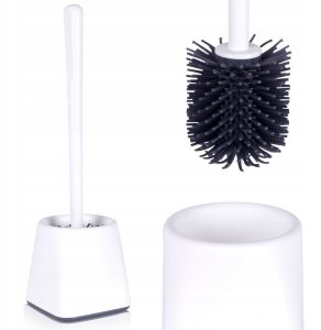 Orion Szczotka do toalety silikonowa ze stojakiem biała 2