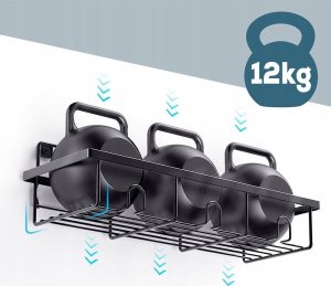 Vilde Półka pod prysznic metalowa czarna 4 szt. 6