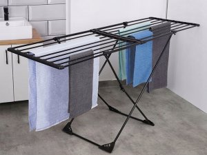 Vilde Suszarka na pranie metalowa czarna rozsuwana XXL 110-189 cm 15