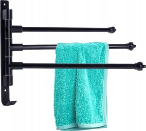 Vilde Wieszak na ręczniki aluminiowy czarny obrotowy 30 cm 3
