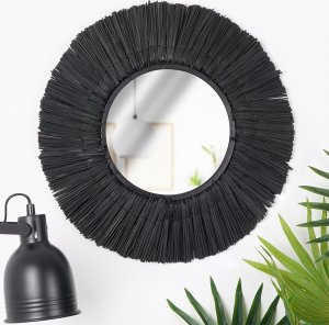 Home Styling Collection Lustro ścienne czarne okrągłe 42 cm 2