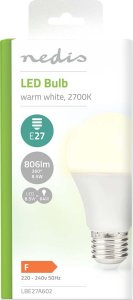 Nedis Nedis LBE27A602 lampa LED Ciepłe białe 2700 K 8,5 W E27 F 3