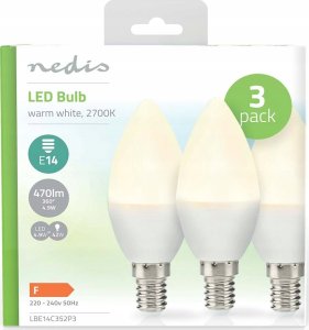 Nedis Nedis LBE14C352P3 energy-saving lamp Ciepłe białe 2700 K 4,9 W E14 F 2