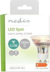 Nedis Nedis LBGU10P162 lampa LED Ciepłe białe 2700 K 3 W GU10 F 3