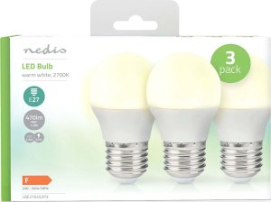 Nedis Nedis LBE27G452P3 lampa LED Ciepłe białe 2700 K 4,9 W E27 F 3