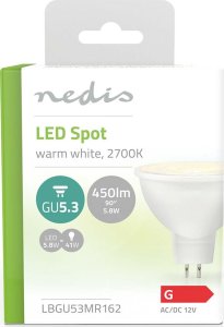 Nedis Nedis LBGU53MR162 lampa LED Ciepłe białe 2700 K 5,8 W GU5.3 G 3